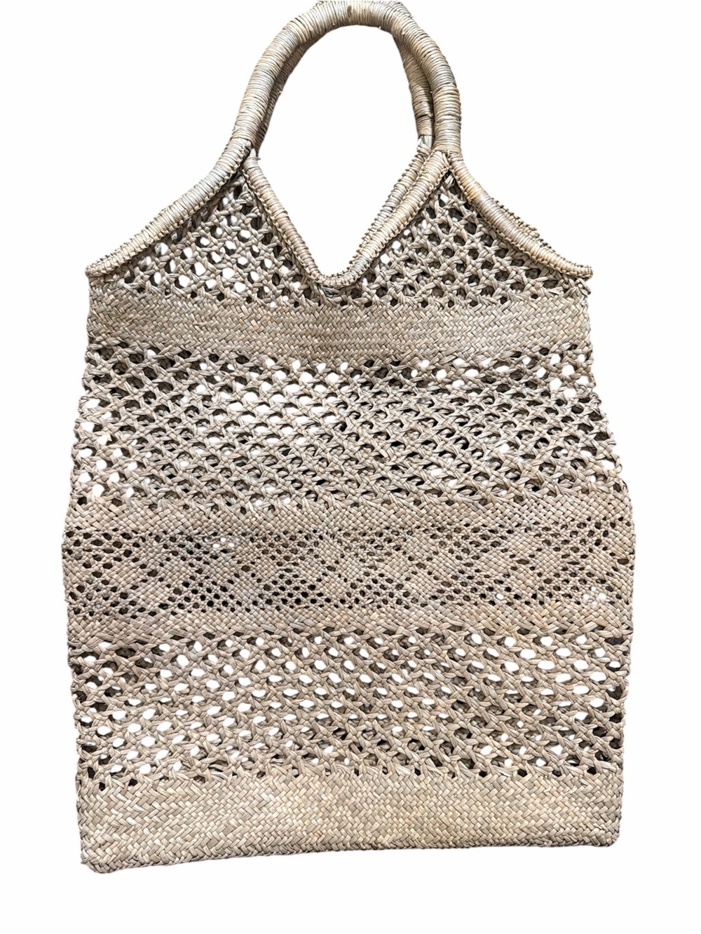 Vintage Shopping Market Straw Tote Open Weave Circa 1970's